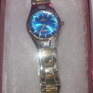 Women's Blue and Gold Quartz Watch
